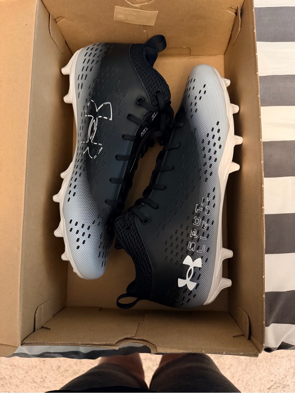 Under Armour Black and White Gradient Men's Football Cleats